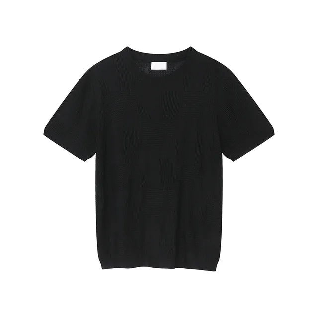 Broadcloth Loose Casual Round Neck T-Shirt