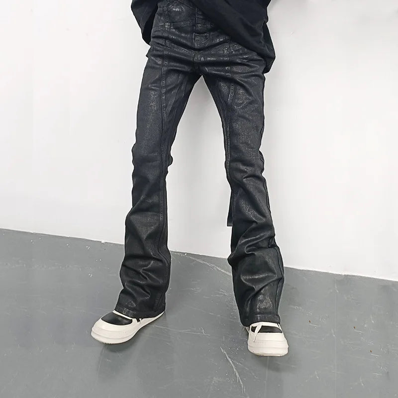 Waxed Street Flare Jeans