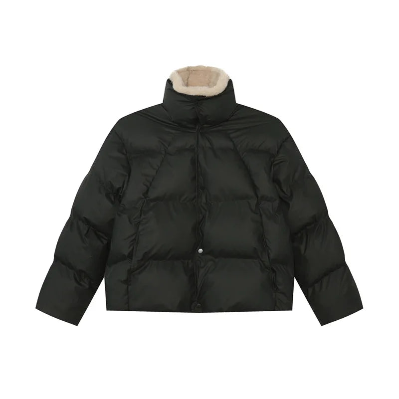 Fake Two-piece Style Single Breasted Parka