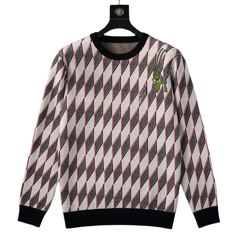 Geometric Diamond Printing Men's Sweater