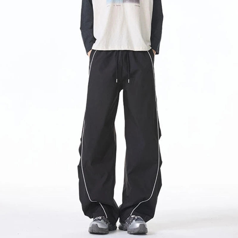 Contrast Stripe Decorate Loose Pants