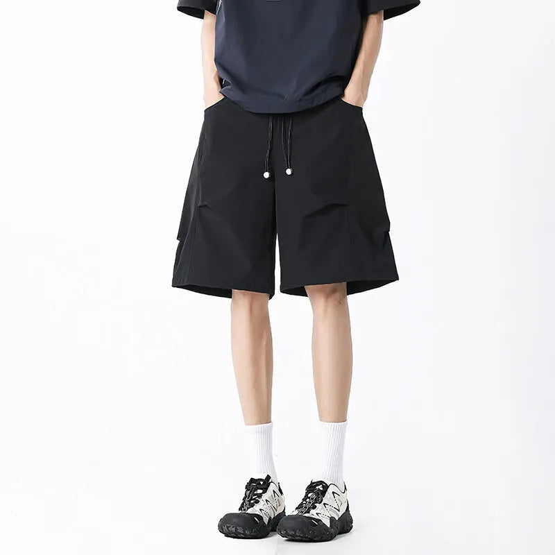 Casual Drawstring Solid Color Quick-Dry Shorts
