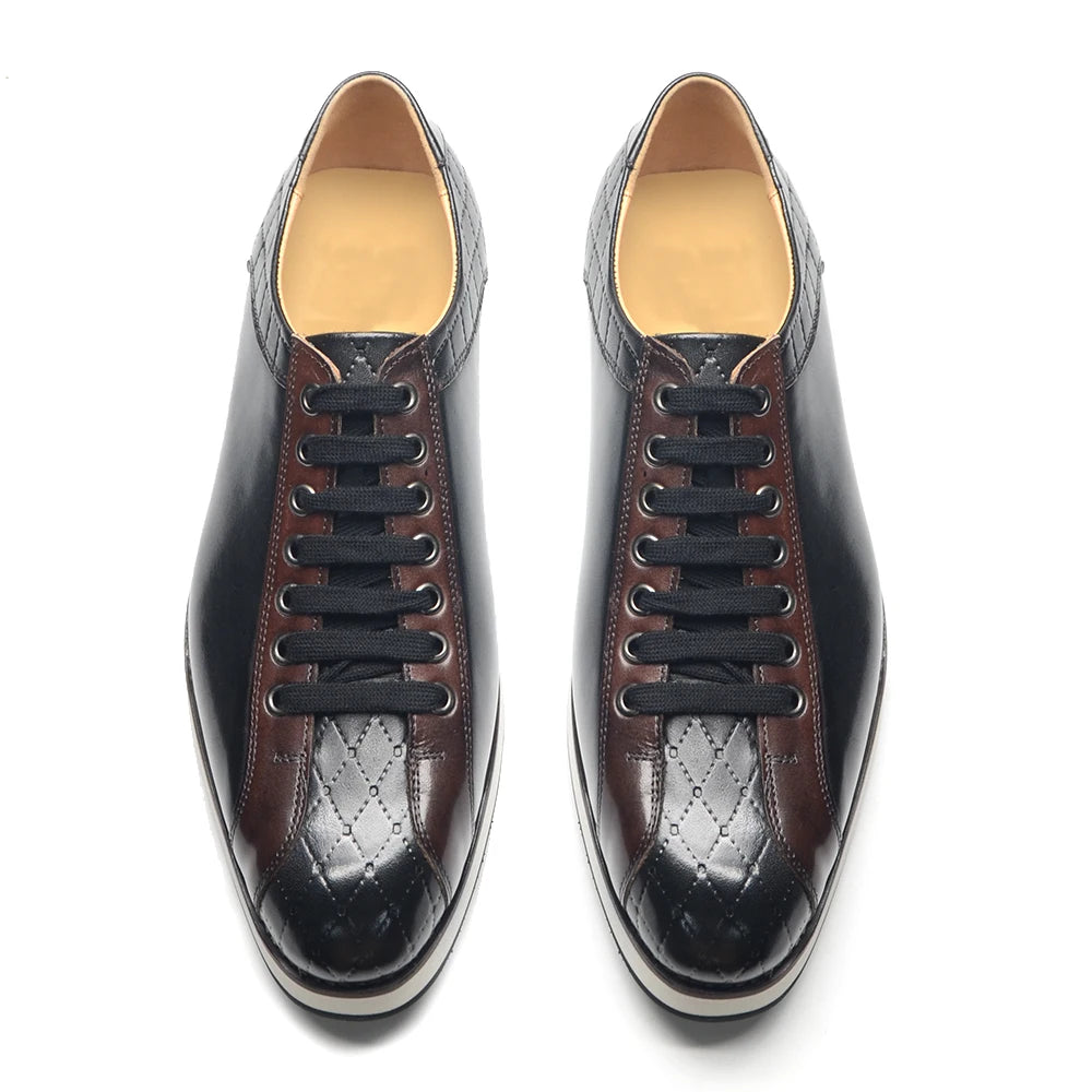 Patchwork Solid and Patterned Derby Shoes
