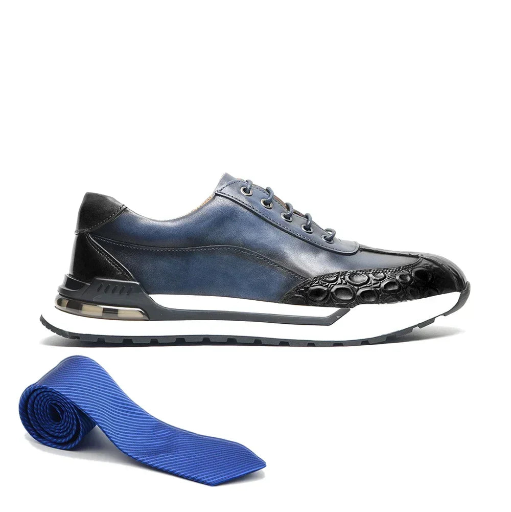 Trendy Double Color Crocodile Print Shoes