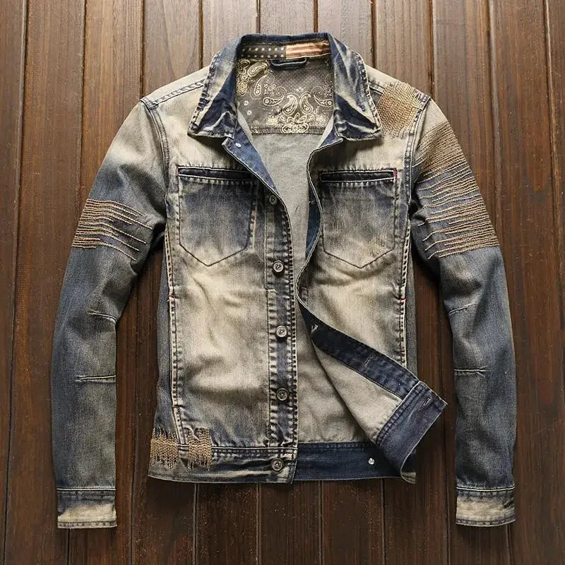 Retro Washed Solid Denim Jacket