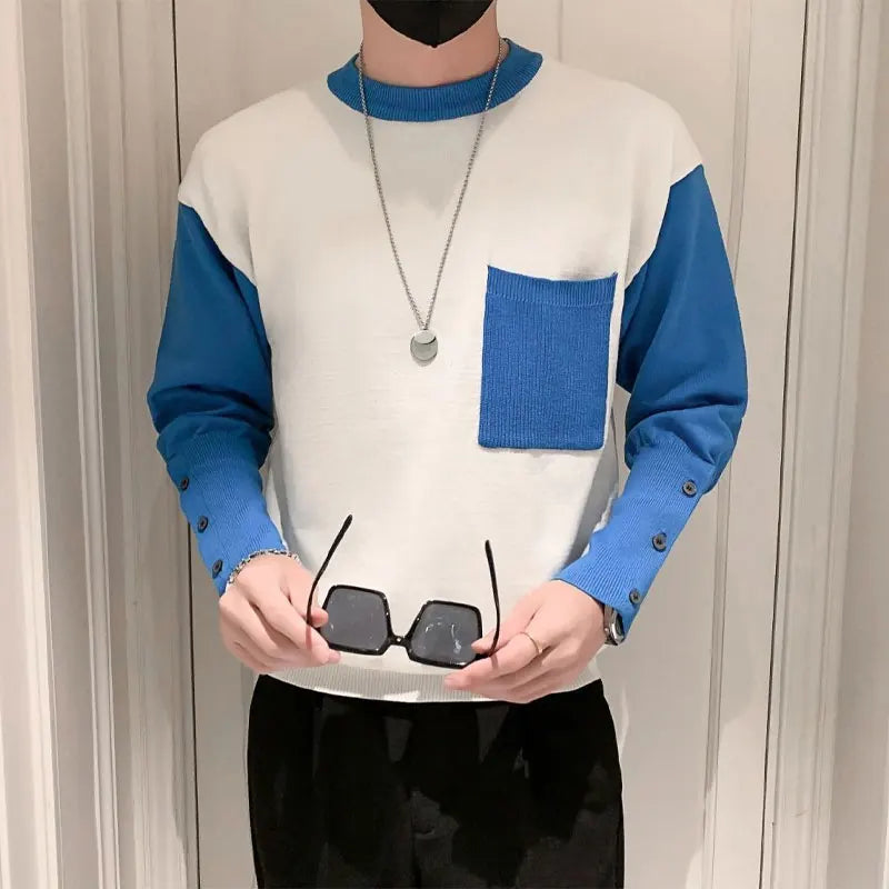 Three-Button Sleeve Style Sweater