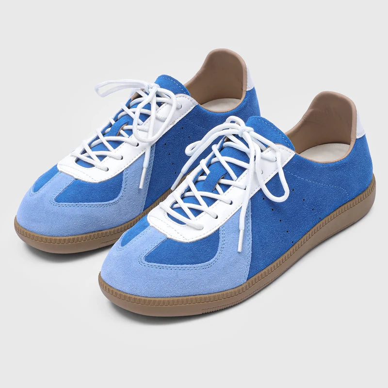Clean Contrast Lace-Up Sneakers