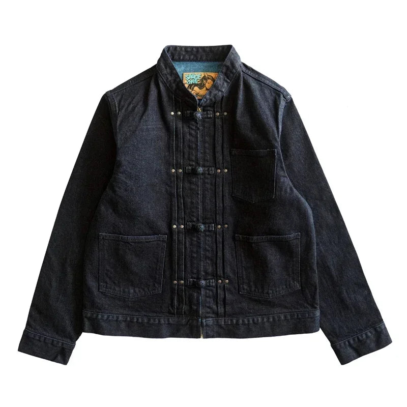 Chinese Style Indigo Selvedge Jacket