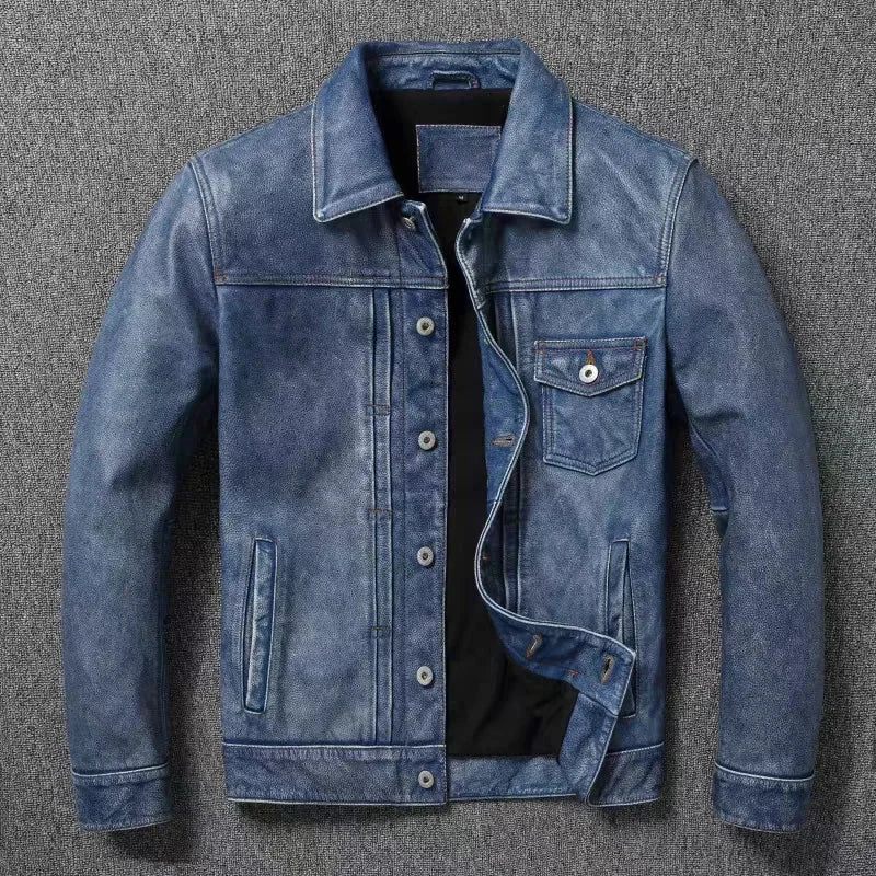 Solid Motorcycle Genuine Leather Fit Jacket