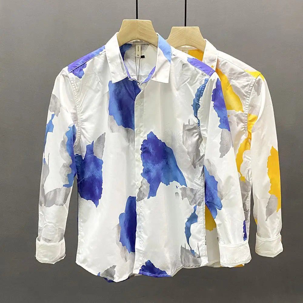 Printed Pattern Turn-Down Collar Fashion Shirt
