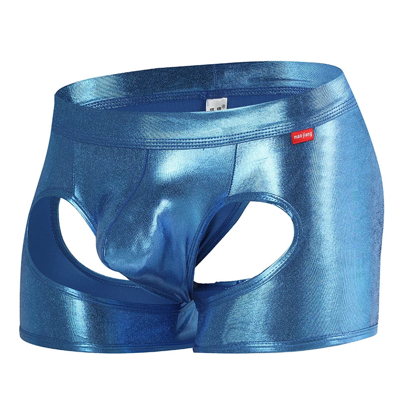 Exotic Faux Leather Hollow Out Boxer