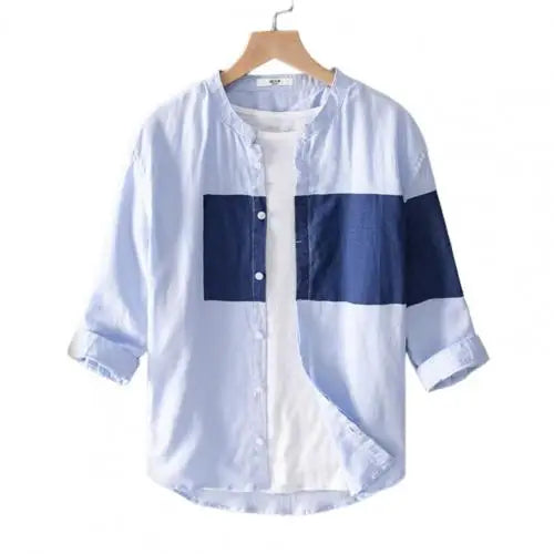 Three-Quarter Sleeve Button-Up Shirt