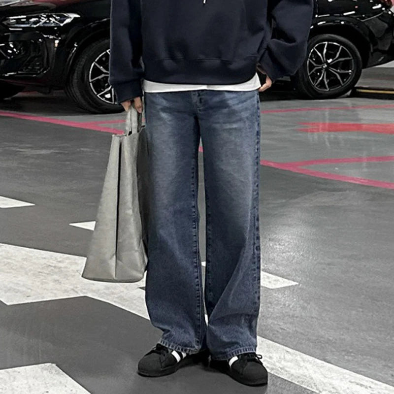Loose Straight Solid Men's Baggy Jeans