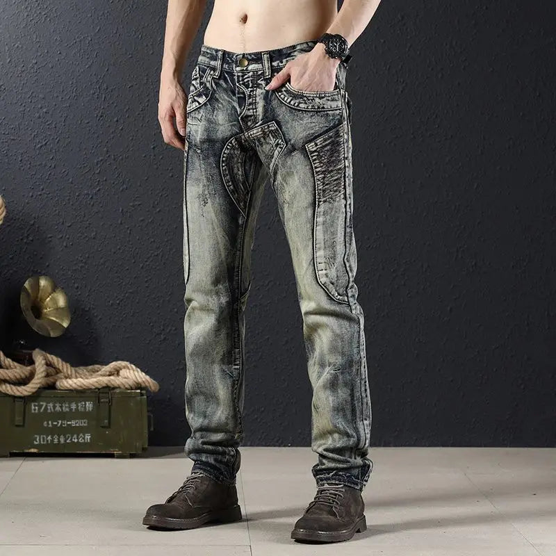 Vintage Stonewashed Straight Jeans