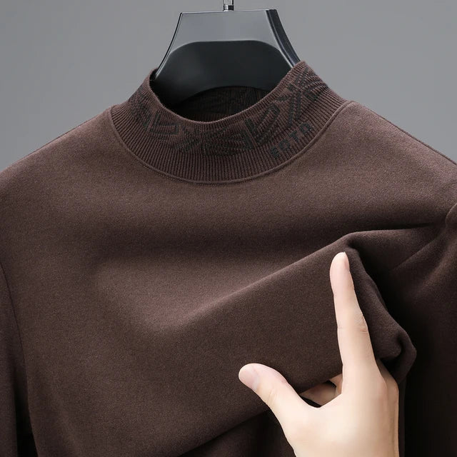 Solid Collar Printed Long Sleeved T-Shirt