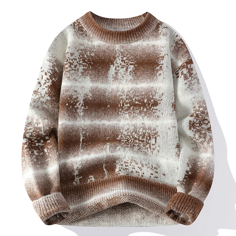 Gradient Tie-Dye Knit Top Loose Fit Sweater