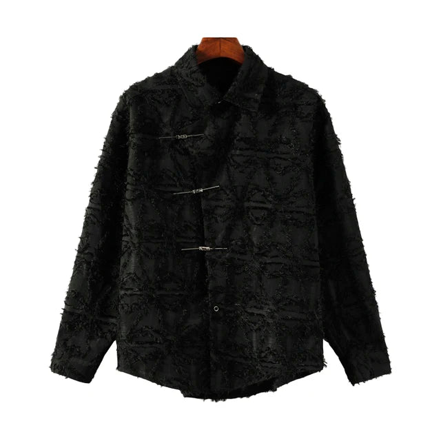 Chinese Fashion Metal Buckle Loose Shirt