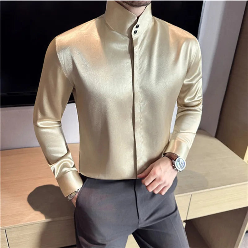Stand Collar Wrinkle-Free Breathable Shirt