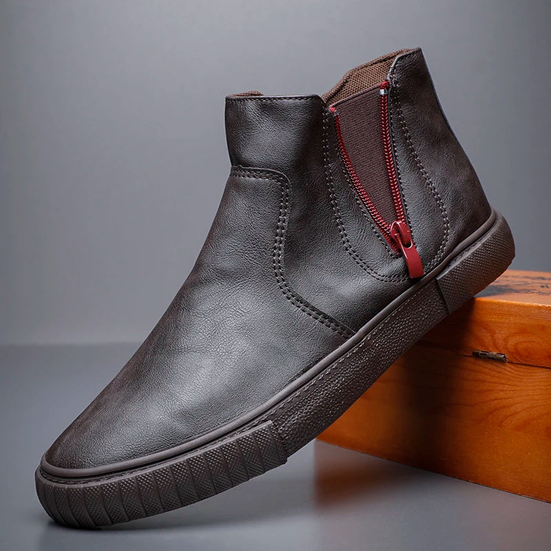 Casual Fashion Leather High Top Boots