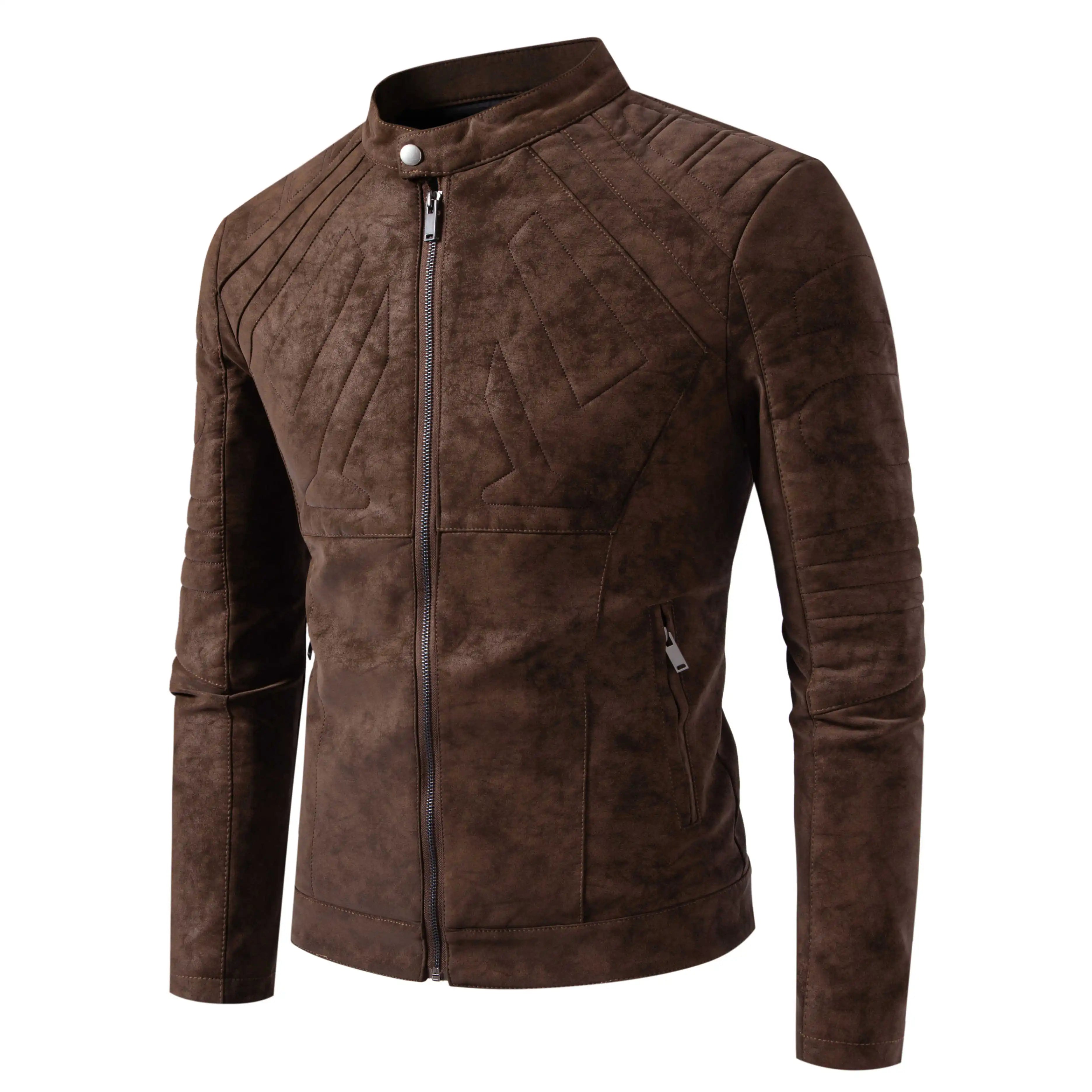 Stand Collar Metal Zipper Moto Jacket