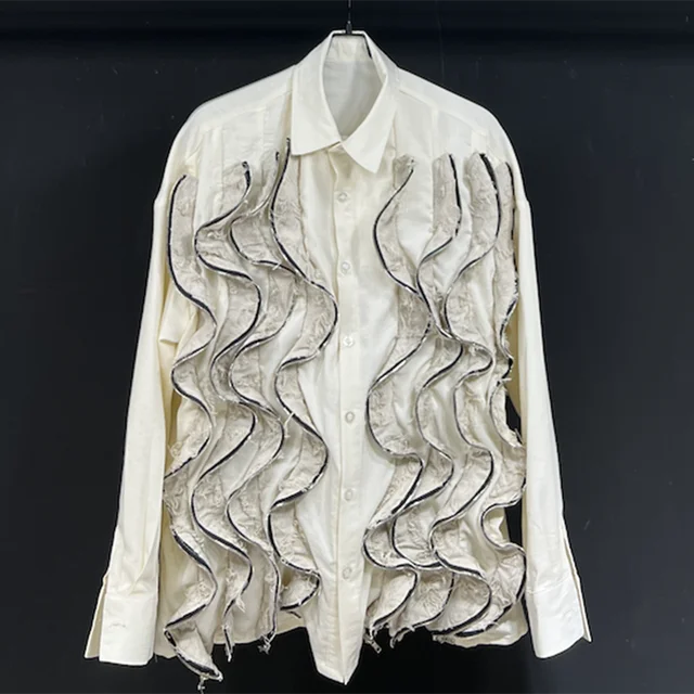 Solid Wave Zippers Patchwork Shirt