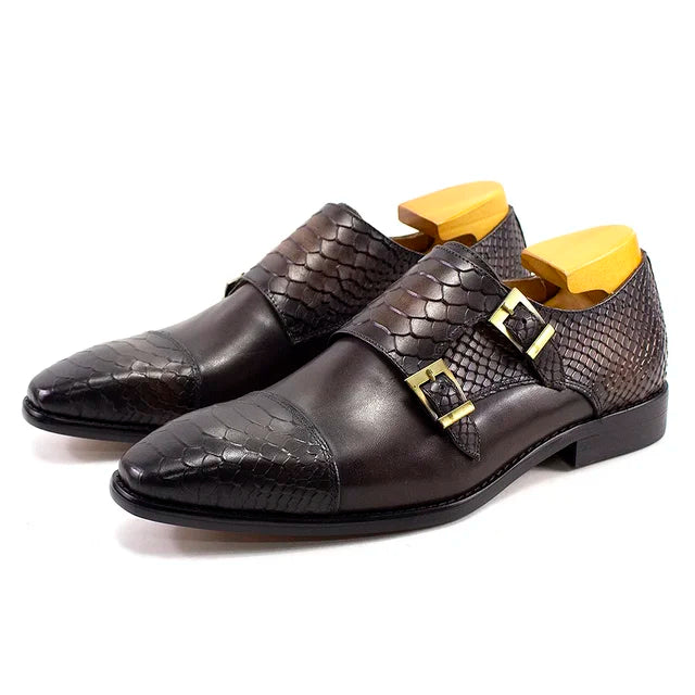 Luxury Double Buckle Monk Strap Shoes