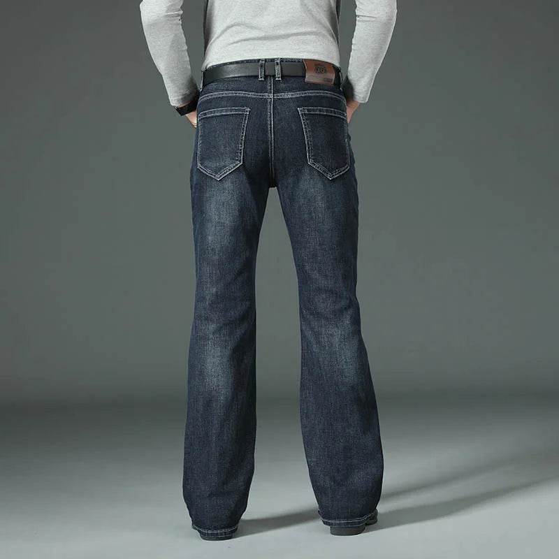Classic Solid Denim Flare Jeans