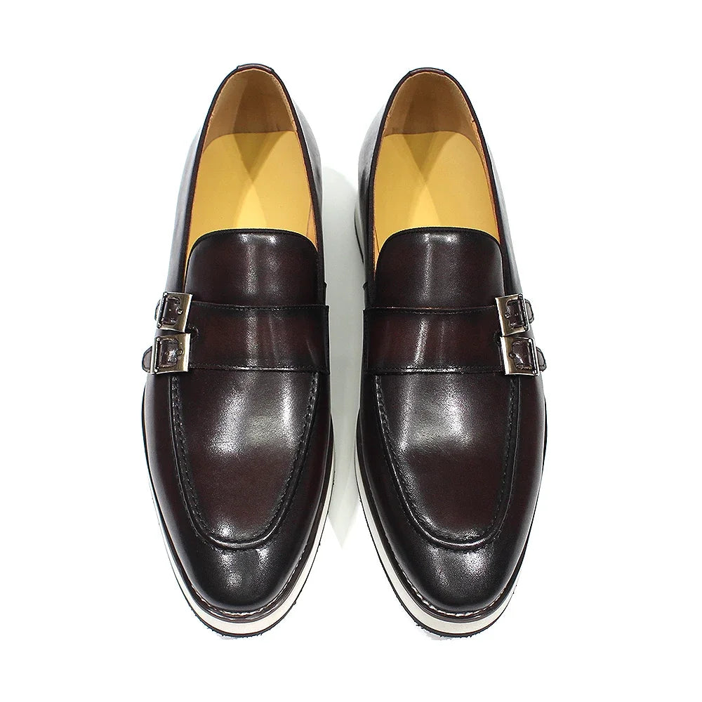 Double Buckle Slip-On Casual Loafers