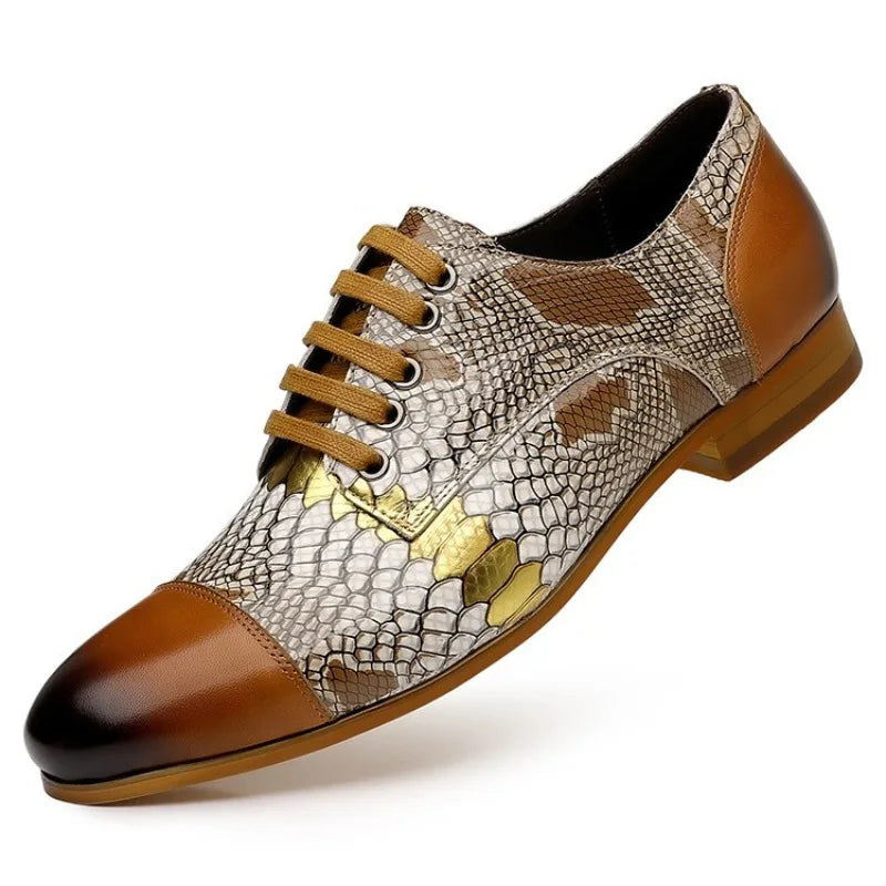 Luxury Python Pattern Oxford Dress Shoes