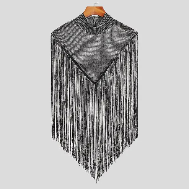 Men's Irregular Patchwork Tassel Vest