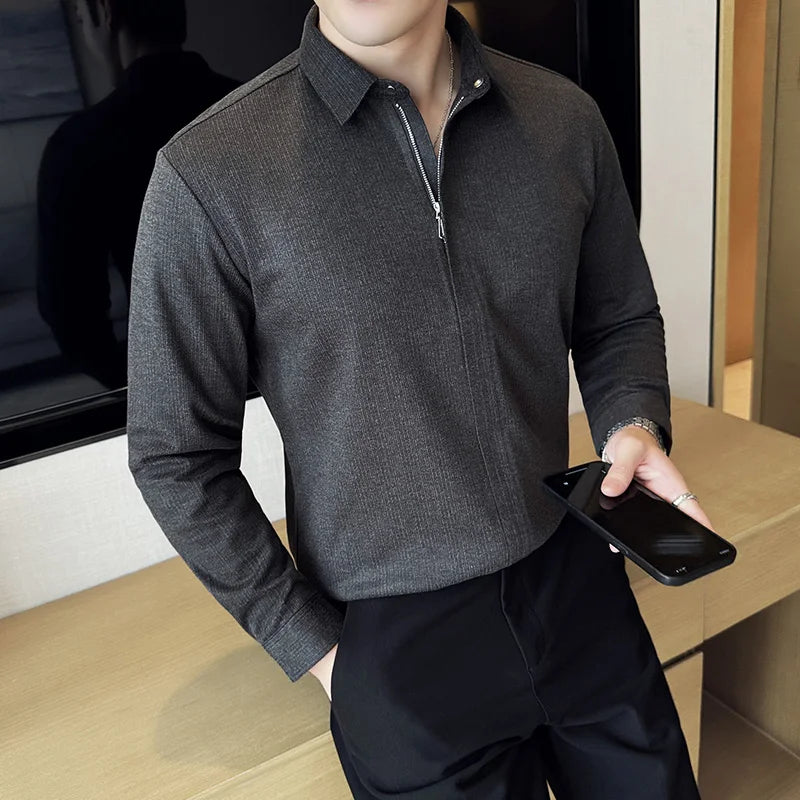 Thicken Woolen Fashion Zipper Shirt