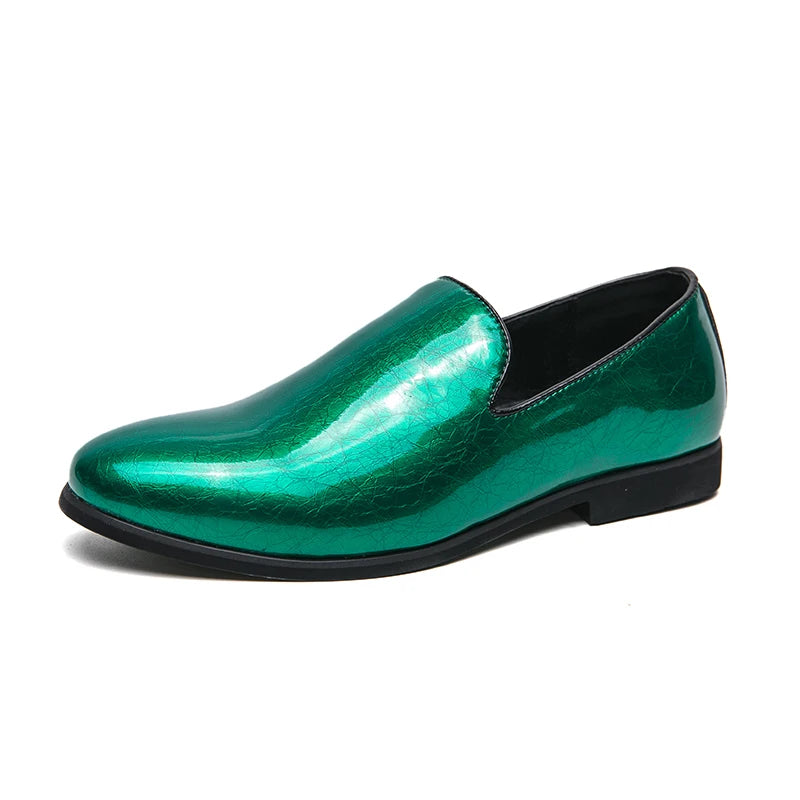 High-Gloss Statement Slip-On Loafers