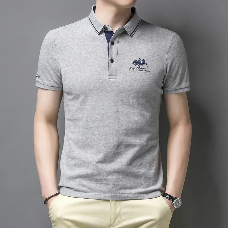Fashion Embroidered Casual Short-Sleeved Polo Shirt