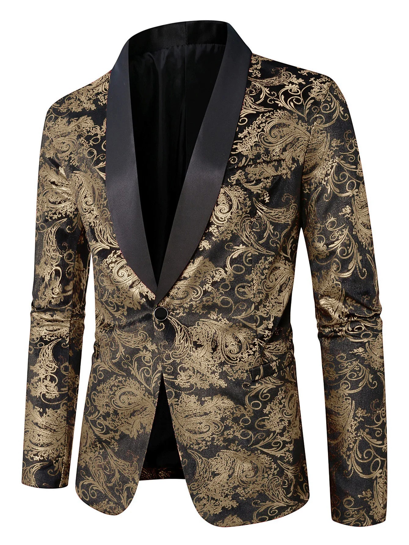 Luxury Jacquard Pattern Polyester Blazer