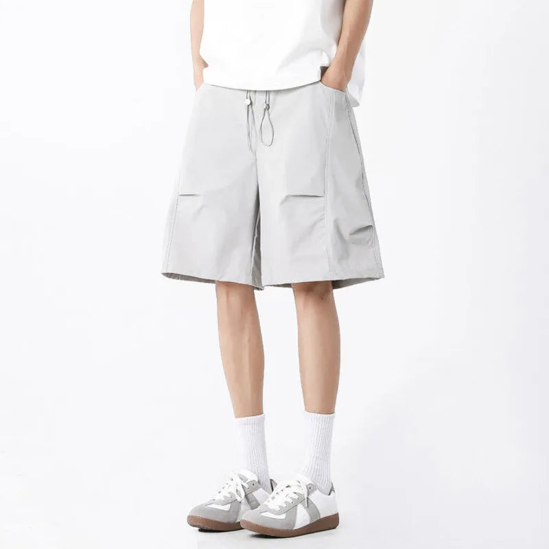 Casual Drawstring Solid Color Quick-Dry Shorts