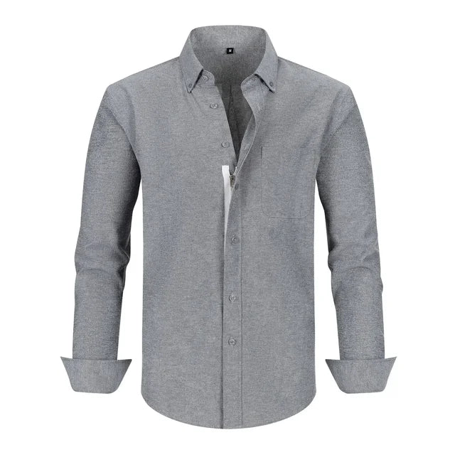 Solid Casual Zipper Fake Buttons Shirt