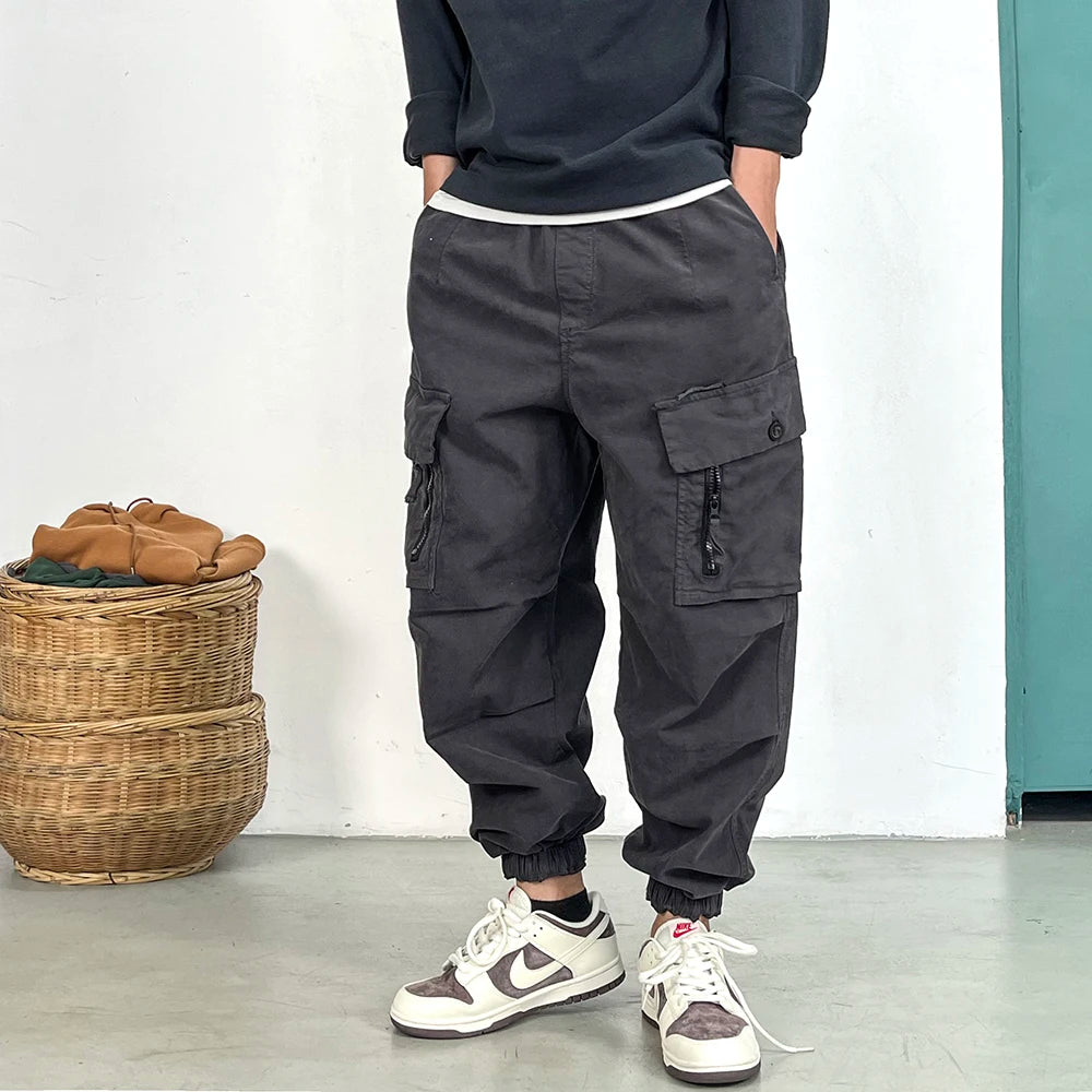 Solid Loose Tactical Cargo Pants