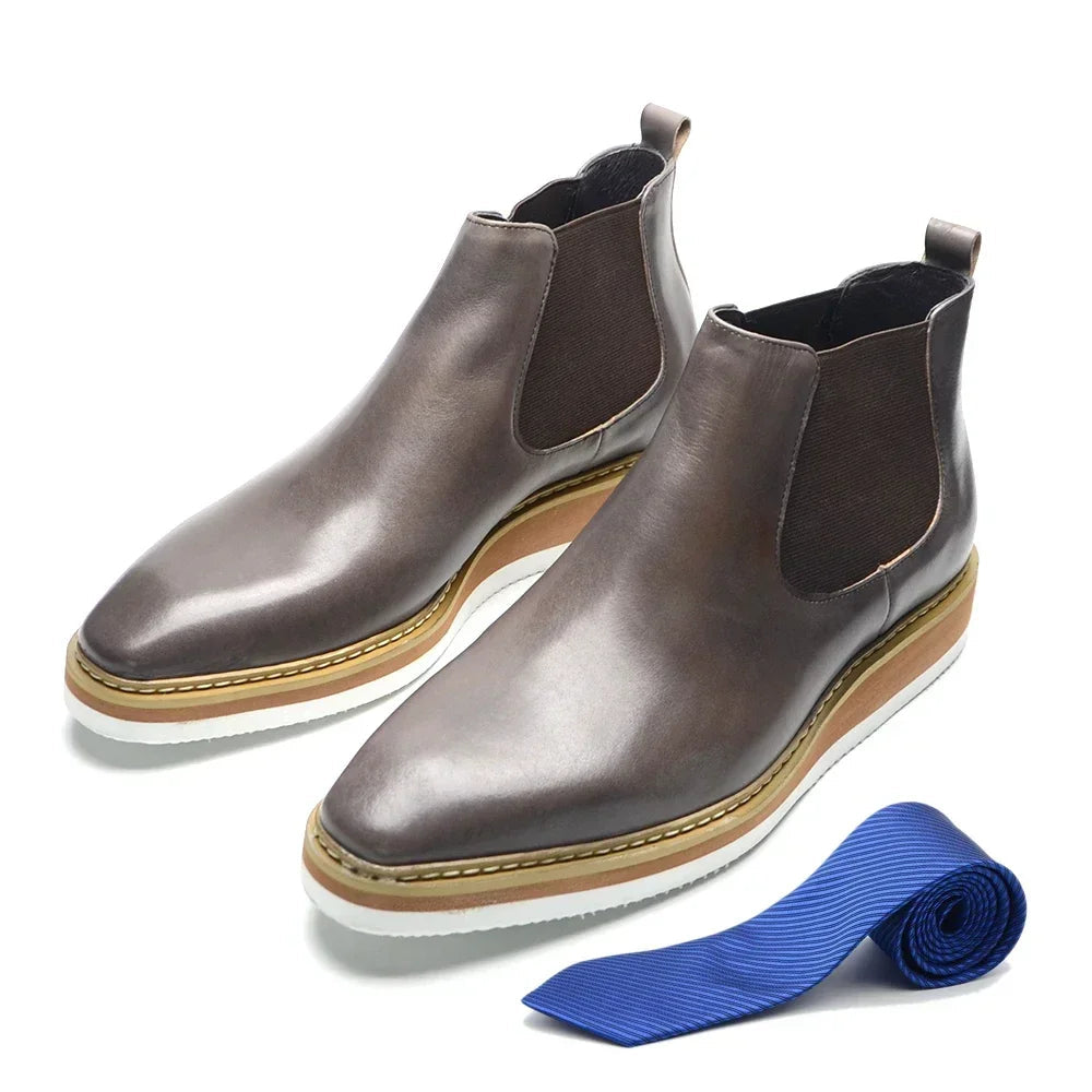 Slip-On Genuine Leather Men's Chelsea Boots