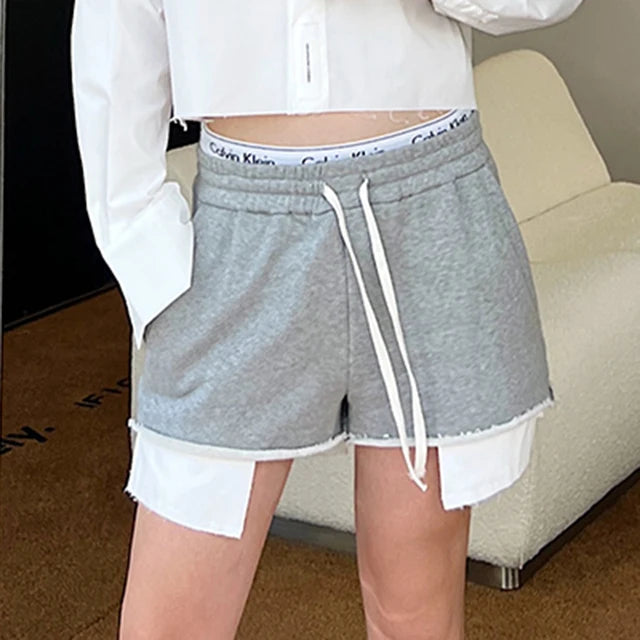 Casual Big Pockets Drawstring Shorts