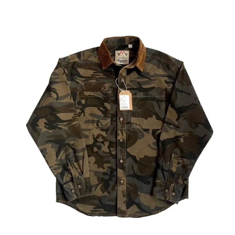Camouflage Double Pockets Casual Shirt