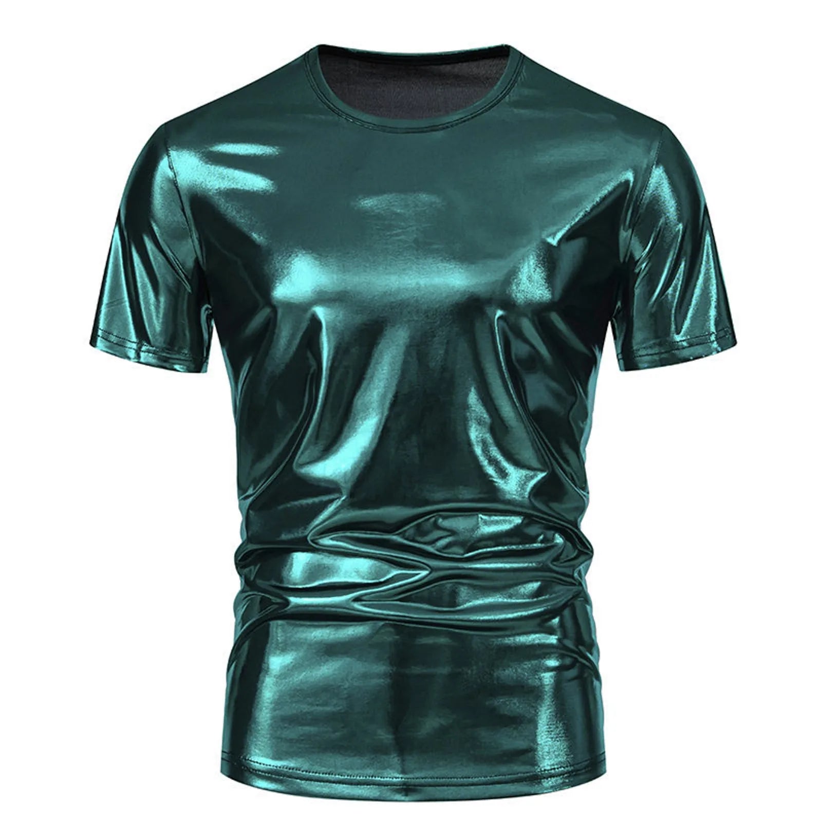 Trendy Party Glossy Short Sleeved T-Shirt