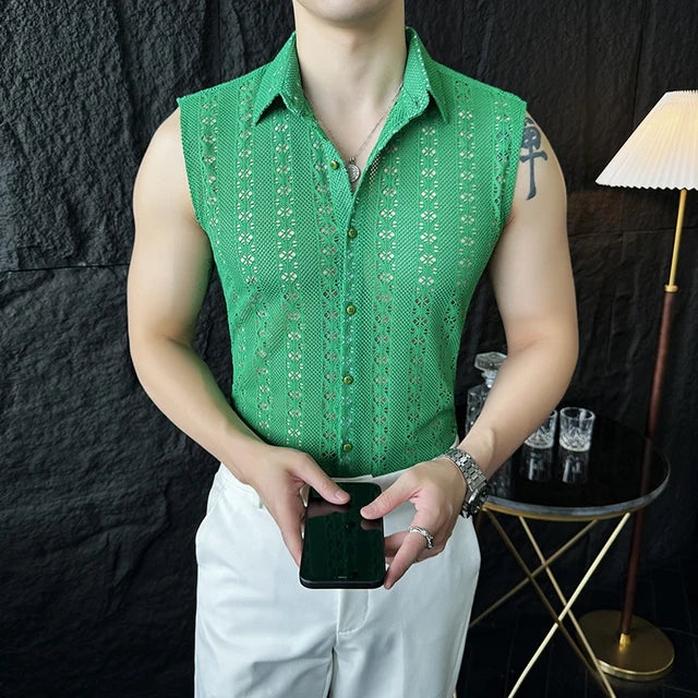 Casual Hollow Out Geometric Vest