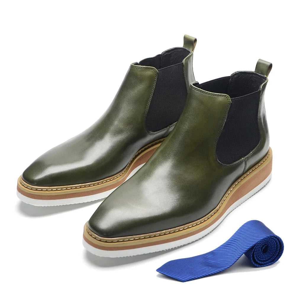 Slip-On Genuine Leather Men's Chelsea Boots