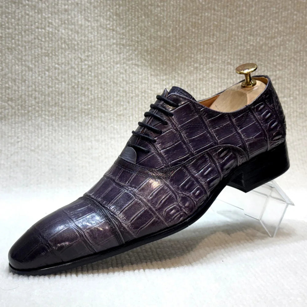 Luxury Croc-Embossed Formal Leather Shoes
