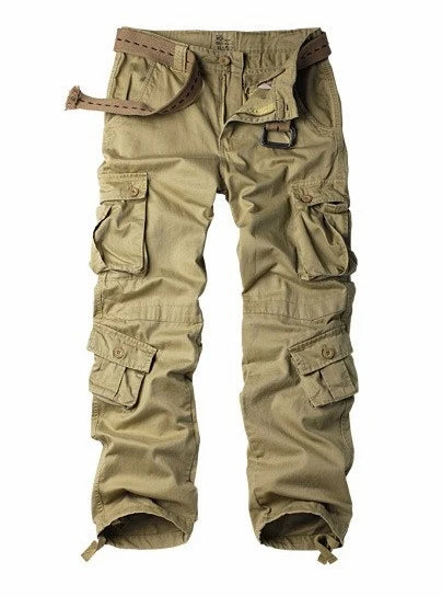 Solid Casual Loose Cargo Pants