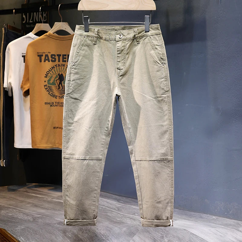 Side Pockets Casual Cotton Pants