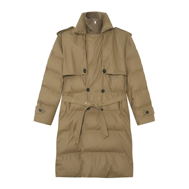Double Button Zipper Men's Padded Coat
