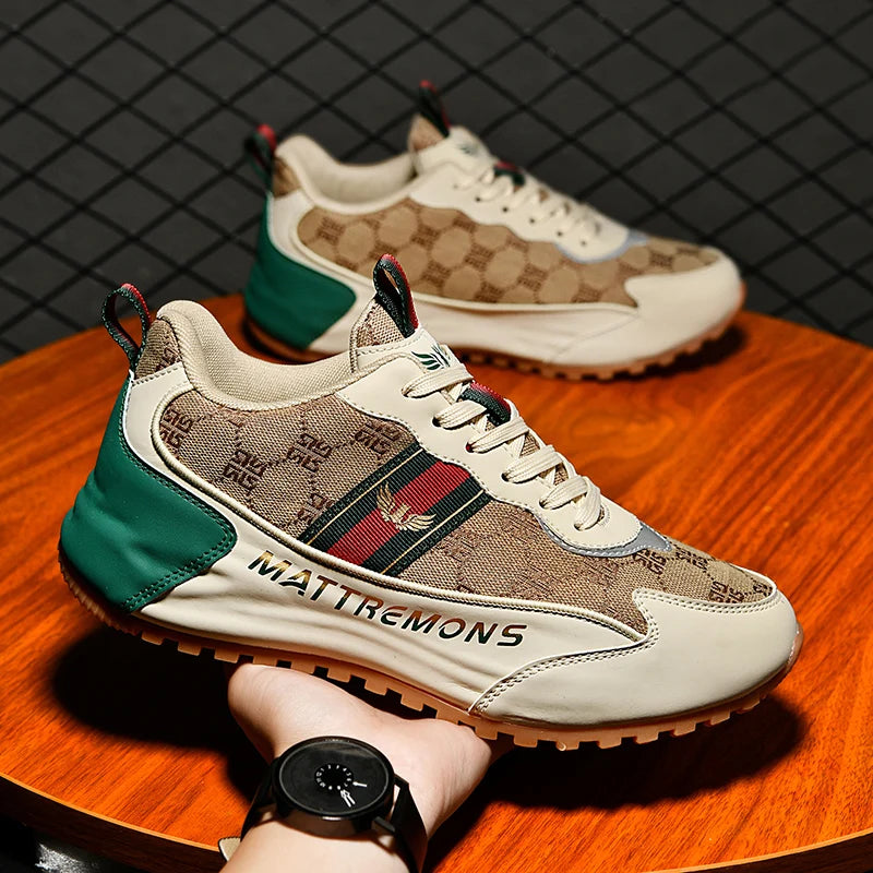 Geometric Pattern Height Increasing Sneakers