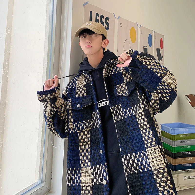 Retro Plaid Pocket Casual Jacket