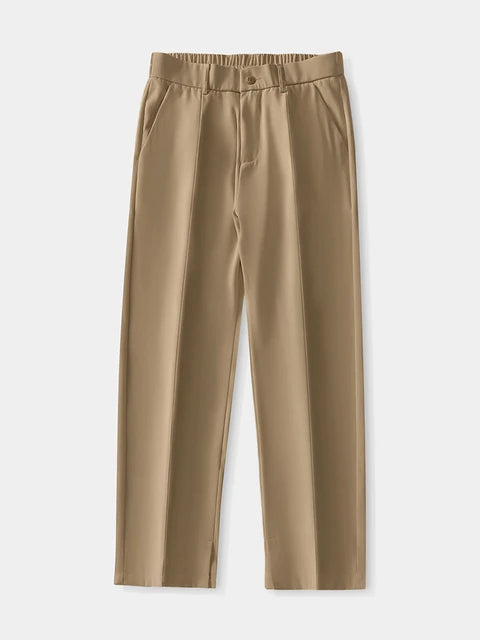 Casual Polyester Straight Loose Drape Trousers